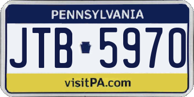 PA license plate JTB5970