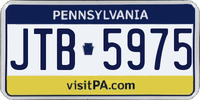 PA license plate JTB5975