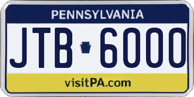 PA license plate JTB6000