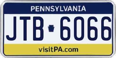 PA license plate JTB6066