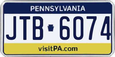 PA license plate JTB6074