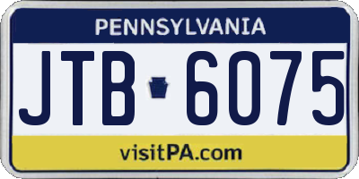 PA license plate JTB6075