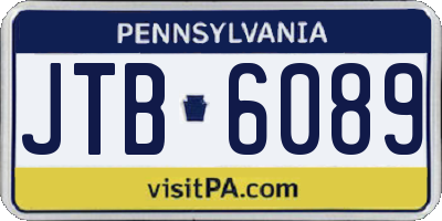PA license plate JTB6089