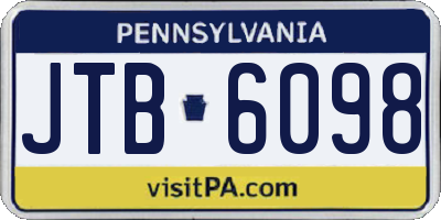 PA license plate JTB6098