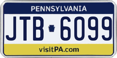 PA license plate JTB6099