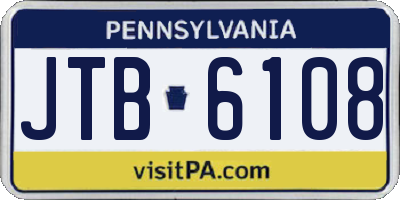 PA license plate JTB6108