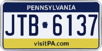 PA license plate JTB6137