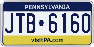 PA license plate JTB6160