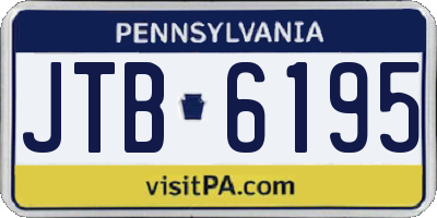 PA license plate JTB6195