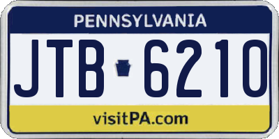 PA license plate JTB6210