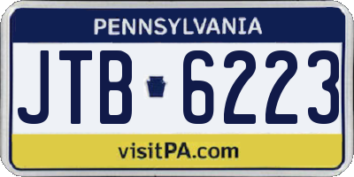 PA license plate JTB6223