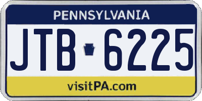 PA license plate JTB6225