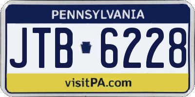 PA license plate JTB6228