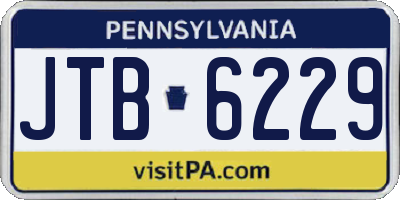 PA license plate JTB6229