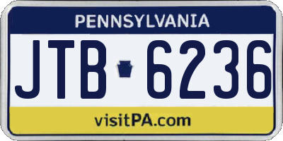 PA license plate JTB6236