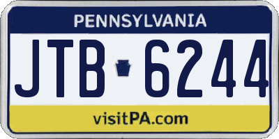 PA license plate JTB6244
