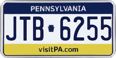 PA license plate JTB6255