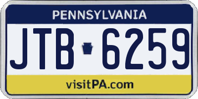 PA license plate JTB6259