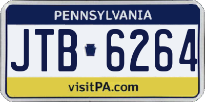 PA license plate JTB6264