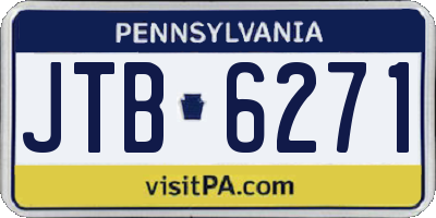 PA license plate JTB6271