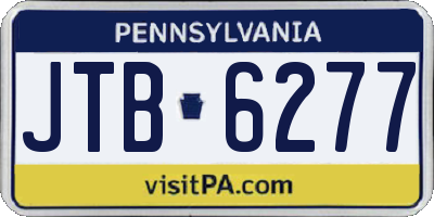 PA license plate JTB6277