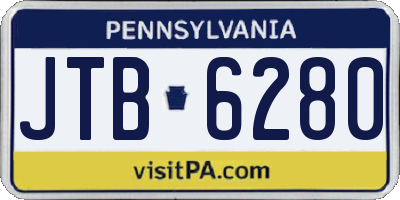 PA license plate JTB6280