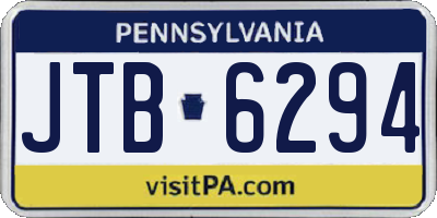 PA license plate JTB6294