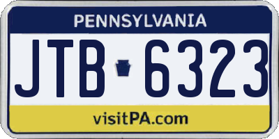 PA license plate JTB6323