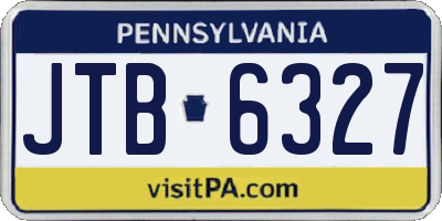 PA license plate JTB6327