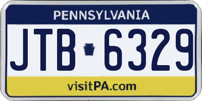 PA license plate JTB6329