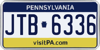 PA license plate JTB6336