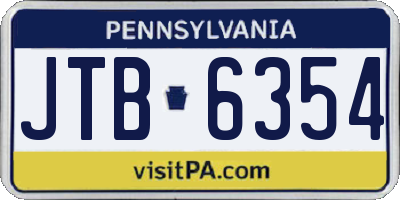PA license plate JTB6354