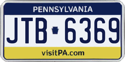 PA license plate JTB6369