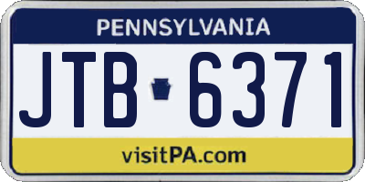 PA license plate JTB6371
