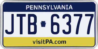 PA license plate JTB6377