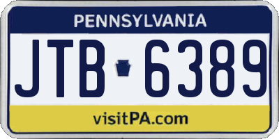 PA license plate JTB6389
