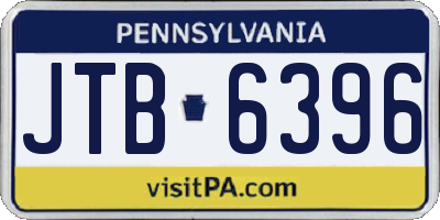 PA license plate JTB6396