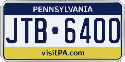 PA license plate JTB6400