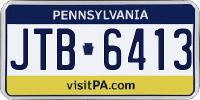 PA license plate JTB6413