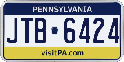 PA license plate JTB6424