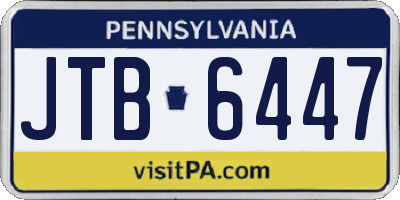 PA license plate JTB6447