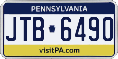 PA license plate JTB6490