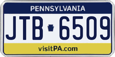 PA license plate JTB6509