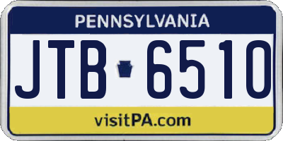 PA license plate JTB6510