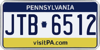 PA license plate JTB6512