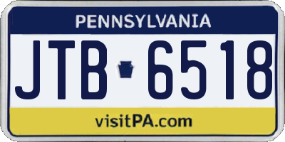 PA license plate JTB6518