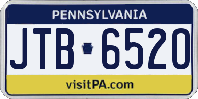 PA license plate JTB6520