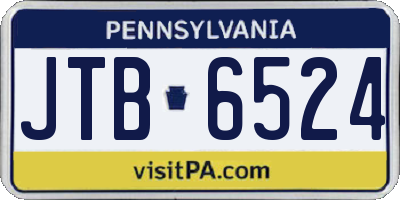 PA license plate JTB6524