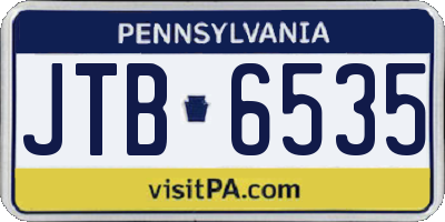 PA license plate JTB6535