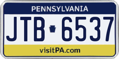 PA license plate JTB6537